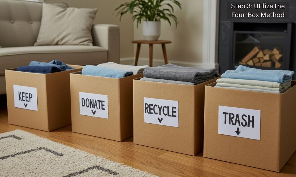 Decluttering and Minimalism: Step 3: Utilize the Four-Box Method