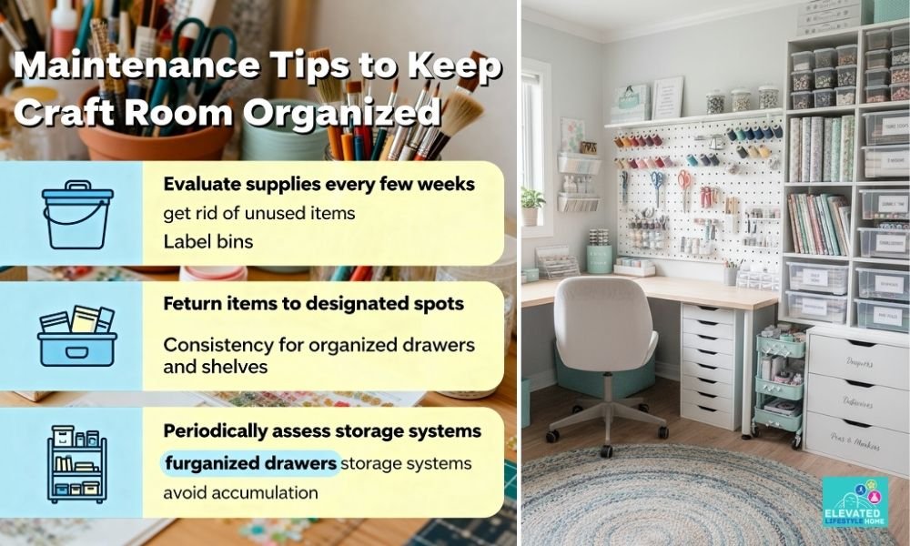 craft room storage ideas, Maintenance Tips to Keep Your Craft Room Organized
