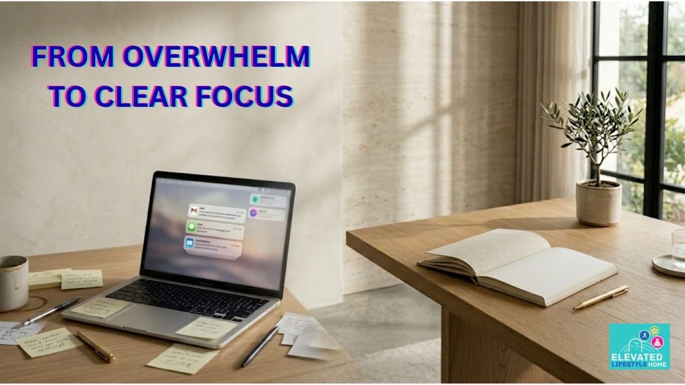 How to focus when overwhelmed using a minimalist workspace transition from mental overload to clarity