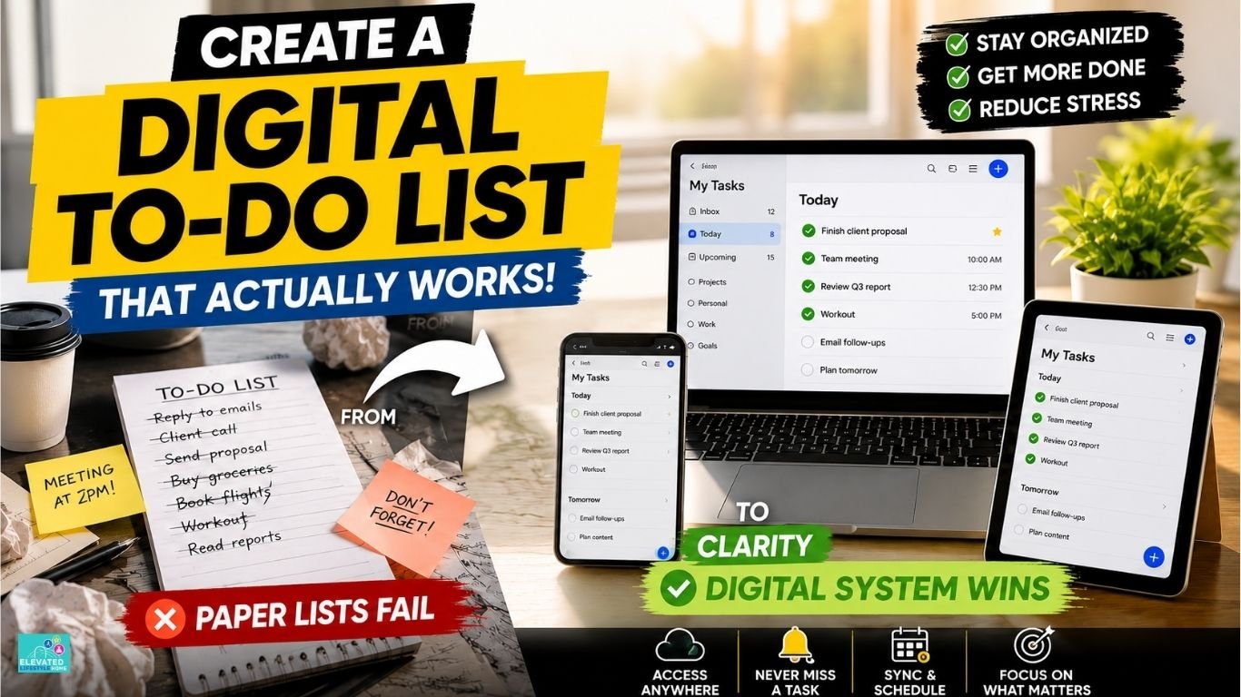 How to create a digital to do list using a modern task management system instead of paper lists.