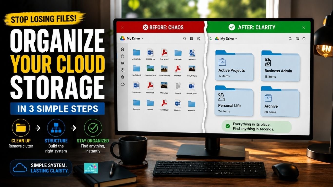 How to organize cloud storage using a simple folder system that makes files easier to find.